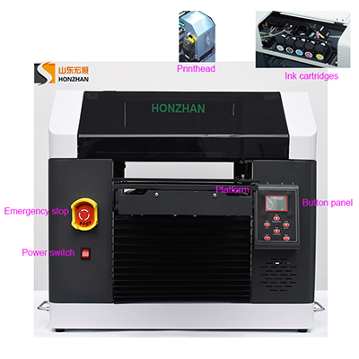 Video - show HZ-A324 A3 size flatbed printer, UV led flatbed printer, Eco solvent printer, DTG print